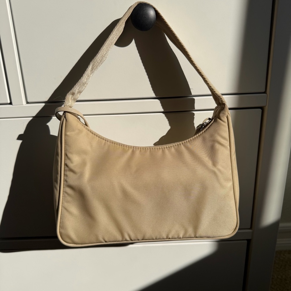 Pre loved - Prada Tan Nylon Shoulder Bag - Picture 14 of 16